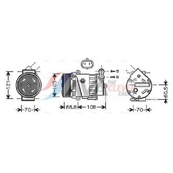Compresseur, climatisation AVA QUALITY COOLING OEM r1580046