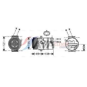 Compresseur, climatisation AVA QUALITY COOLING OEM 1618459 Compresseur, climatisation AVA QUALITY COOLING OEM 1618459