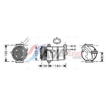 Compresseur, climatisation AVA QUALITY COOLING OEM 24466997