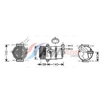 Compresseur, climatisation AVA QUALITY COOLING OEM 24466997