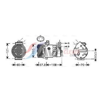 Compresseur, climatisation AVA QUALITY COOLING OEM 6854015
