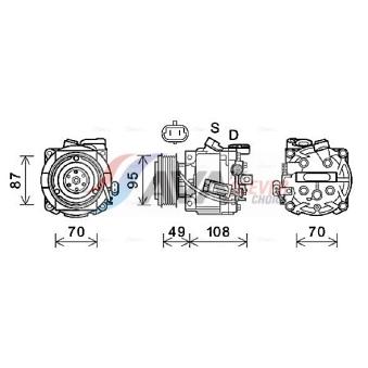 Compresseur, climatisation AVA QUALITY COOLING OEM 1618509