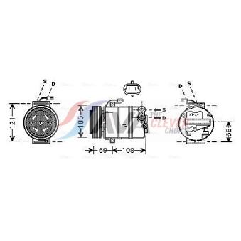 Compresseur, climatisation AVA QUALITY COOLING OEM 24464152