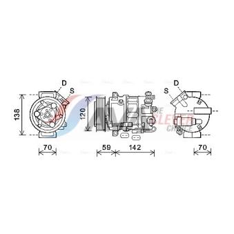 Compresseur, climatisation AVA QUALITY COOLING OEM 13232307