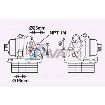 Boîtier, filtre à huile AVA QUALITY COOLING OEM 1103Q1
