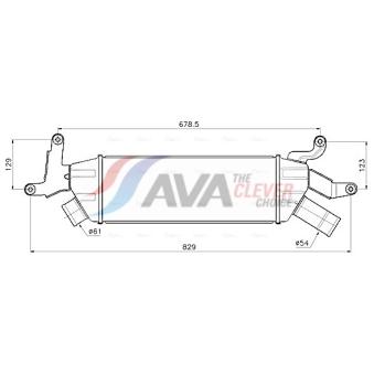 Intercooler, échangeur AVA QUALITY COOLING OEM 0384P9