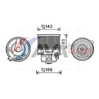 Moteur électrique, pulseur d'air habitacle AVA QUALITY COOLING PE8371