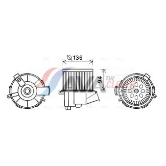 Moteur électrique, pulseur d'air habitacle AVA QUALITY COOLING OEM 6441P1