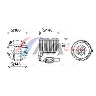 Moteur électrique, pulseur d'air habitacle AVA QUALITY COOLING OEM 1608175880 Moteur électrique, pulseur d'air habitacle AVA QUALITY COOLING OEM 1608175880