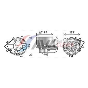 Moteur électrique, pulseur d'air habitacle AVA QUALITY COOLING PE8395