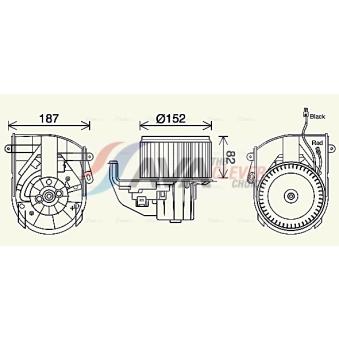Moteur électrique, pulseur d'air habitacle AVA QUALITY COOLING OEM 6441P8