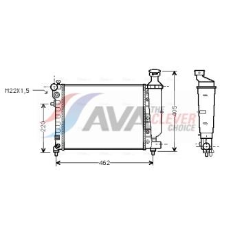Radiateur, refroidissement du moteur AVA QUALITY COOLING [PEA2012]