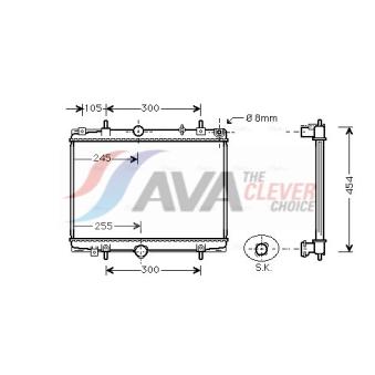 Radiateur, refroidissement du moteur AVA QUALITY COOLING PEA2198