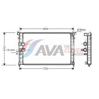 Radiateur, refroidissement du moteur AVA QUALITY COOLING OEM 133332 Radiateur, refroidissement du moteur AVA QUALITY COOLING OEM 133332