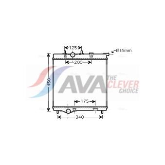 Radiateur, refroidissement du moteur AVA QUALITY COOLING PEA2298