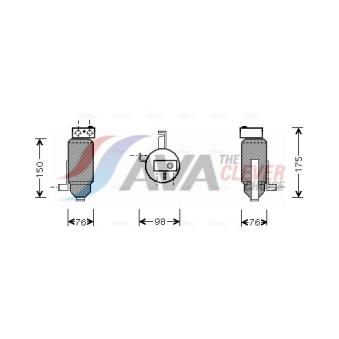 Filtre déshydratant, climatisation AVA QUALITY COOLING PED059