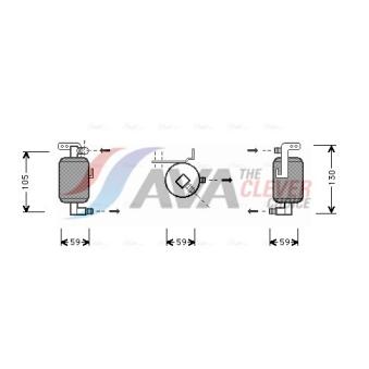 Filtre déshydratant, climatisation AVA QUALITY COOLING [PED195]