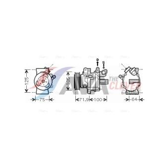Compresseur, climatisation AVA QUALITY COOLING OEM 6453RJ Compresseur, climatisation AVA QUALITY COOLING OEM 6453RJ