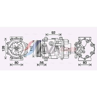 Compresseur, climatisation AVA QUALITY COOLING PEK415