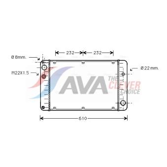 Radiateur, refroidissement du moteur AVA QUALITY COOLING PR2004