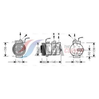 Compresseur, climatisation AVA QUALITY COOLING OEM 4D0260805B