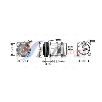 Compresseur, climatisation AVA QUALITY COOLING OEM 5001845318