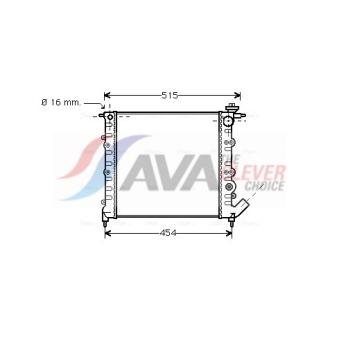 Radiateur, refroidissement du moteur AVA QUALITY COOLING RT2041