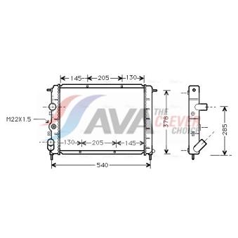 Radiateur, refroidissement du moteur AVA QUALITY COOLING OEM 7701352903
