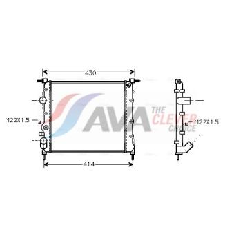 Radiateur, refroidissement du moteur AVA QUALITY COOLING OEM 7700836300