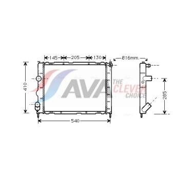 Radiateur, refroidissement du moteur AVA QUALITY COOLING OEM 7700430648