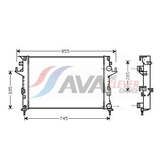 Radiateur, refroidissement du moteur AVA QUALITY COOLING [RT2291]