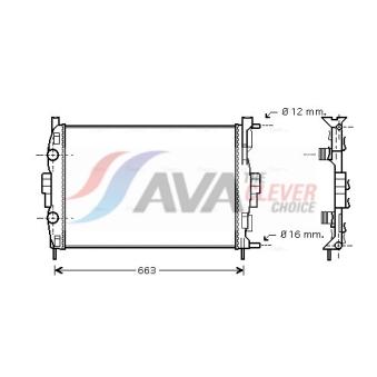 Radiateur, refroidissement du moteur AVA QUALITY COOLING OEM 8200115542