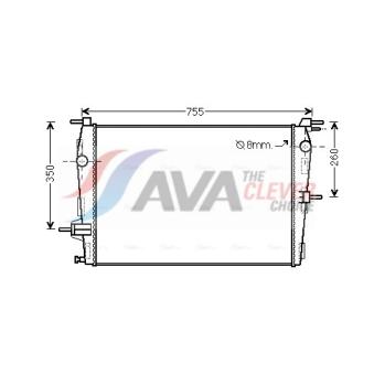Radiateur, refroidissement du moteur AVA QUALITY COOLING RT2458