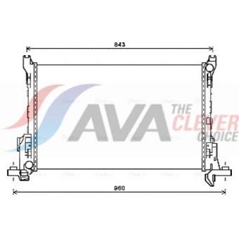 Radiateur, refroidissement du moteur AVA QUALITY COOLING RT2624