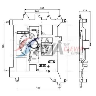 Ventilateur, refroidissement du moteur AVA QUALITY COOLING [RT7687]