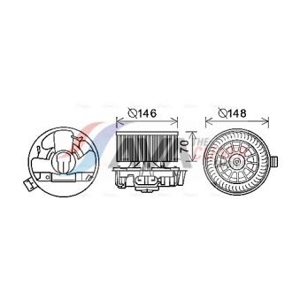 Moteur électrique, pulseur d'air habitacle AVA QUALITY COOLING RT8575