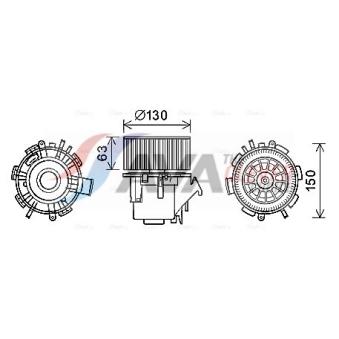 Moteur électrique, pulseur d'air habitacle AVA QUALITY COOLING OEM 4415548