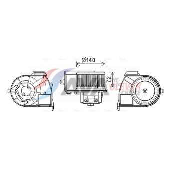Moteur électrique, pulseur d'air habitacle AVA QUALITY COOLING RT8617
