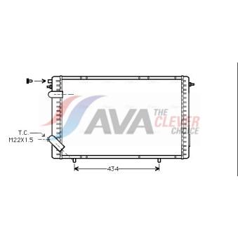 Radiateur, refroidissement du moteur AVA QUALITY COOLING RTA2126