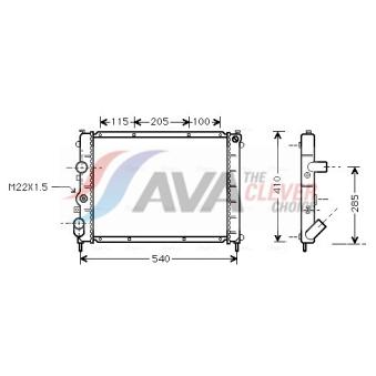 Radiateur, refroidissement du moteur AVA QUALITY COOLING OEM 7701352903
