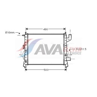 Radiateur, refroidissement du moteur AVA QUALITY COOLING RTA2262