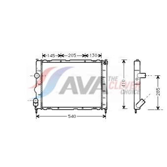Radiateur, refroidissement du moteur AVA QUALITY COOLING OEM 7700430648