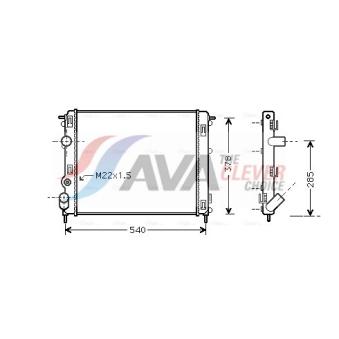 Radiateur, refroidissement du moteur AVA QUALITY COOLING OEM 8200211563
