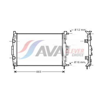 Radiateur, refroidissement du moteur AVA QUALITY COOLING OEM 8200115542