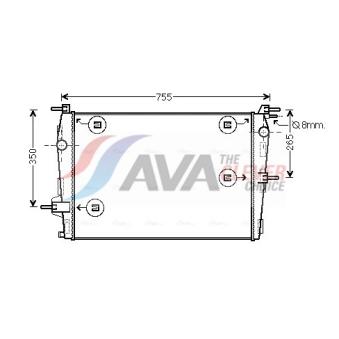 Radiateur, refroidissement du moteur AVA QUALITY COOLING RTA2573