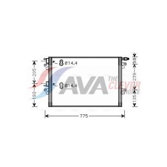 Condenseur, climatisation AVA QUALITY COOLING OEM 8200033733