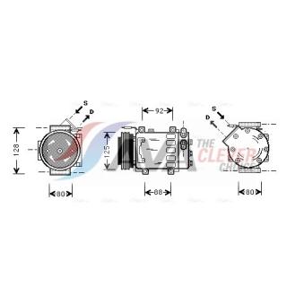 Compresseur, climatisation AVA QUALITY COOLING OEM 7701499858