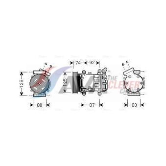 Compresseur, climatisation AVA QUALITY COOLING RTAK452