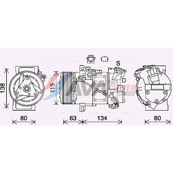 Compresseur, climatisation AVA QUALITY COOLING OEM 926008014r
