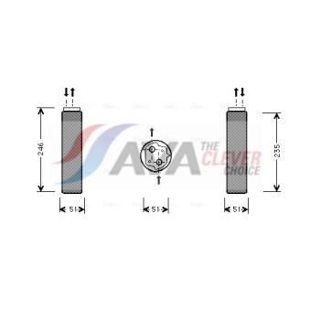 Filtre déshydratant, climatisation AVA QUALITY COOLING RTD094